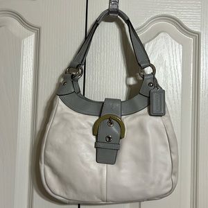 COACH White/Grey shoulder bag & matching wallet.
